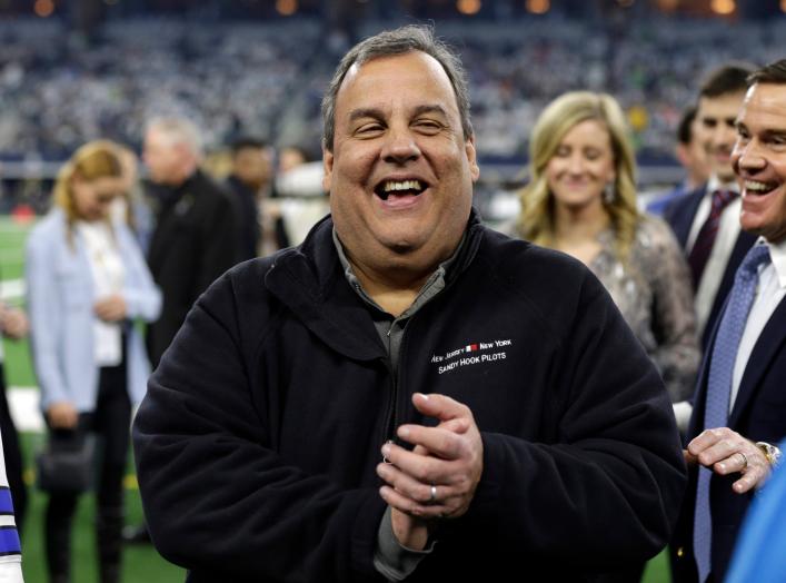 Jan 5, 2019; Arlington, TX, USA; American politician Chris Christie on the sidelines before the game between the Seattle Seahawks and the Dallas Cowboys in a NFC Wild Card playoff football game at AT&T Stadium. Mandatory Credit: Tim Heitman-USA TODAY Spor