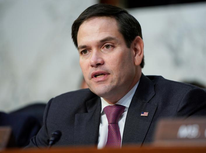 Senator Marco Rubio questions witnesses before the Senate Intelligence Committee hearing about "worldwide threats" on Capitol Hill in Washington, U.S., January 29, 2019. REUTERS/Joshua Roberts