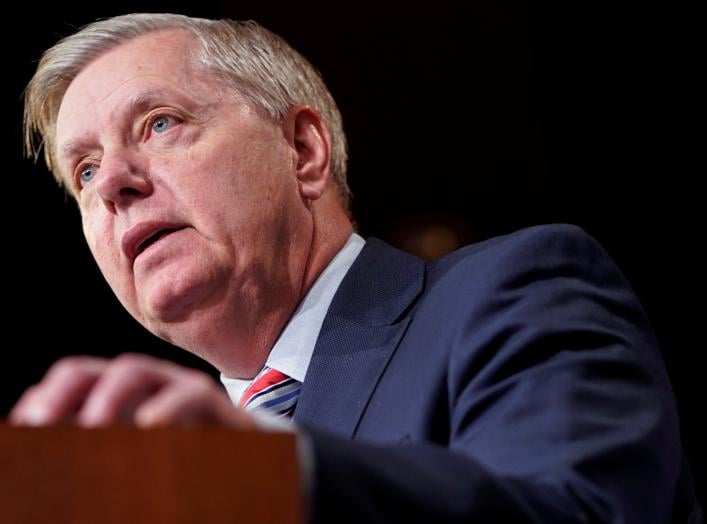 Chairman of the Senate Judiciary Committee Lindsey Graham (R-SC) speaks to the media after Special Counsel Robert Mueller found no evidence of collusion between U.S. President Donald Trump’s campaign and Russia in the 2016 election