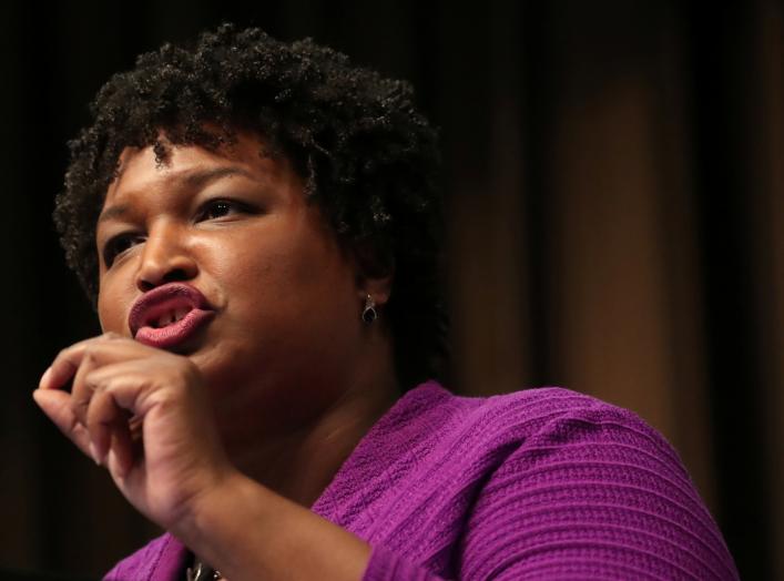 Stacy Abrams (D), former gubernatorial candidate for Georgia, speaks at the 2019 National Action Network National Convention in New York, U.S., April 3, 2019. REUTERS/Shannon Stapleton