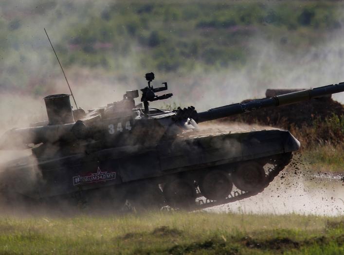 T-80U tank moves during a demonstration at the International military-technical forum ARMY-2019 at Alabino range in Moscow Region, Russia June 25, 2019. REUTERS/Maxim Shemetov