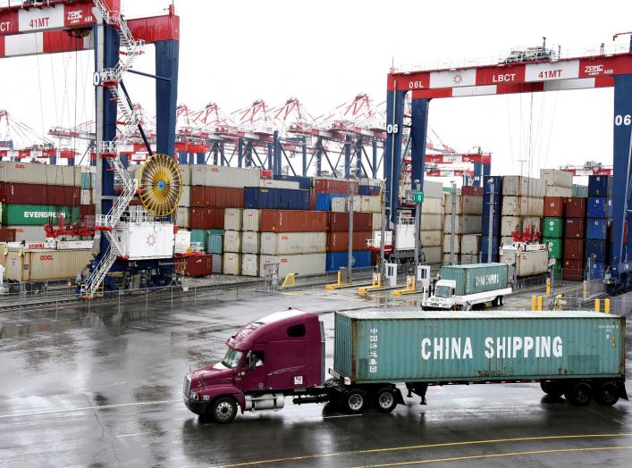 FILE PHOTO: Containers are seen at the port in San Pedro, California, U.S., March 22, 2018. REUTERS/Bob Riha, Jr./File Photo
