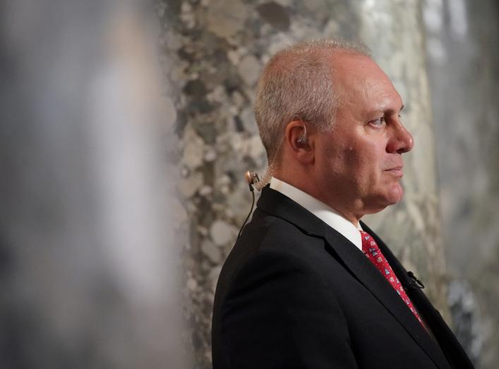 U.S. Rep. Steve Scalise (R-LA) prepares for a TV interview inside Statuary Hall prior voting in the U.S. House of Representatives on two articles of impeachment against U.S. President Donald Trump at the U.S. Capitol in Washington, U.S., December 18, 2019