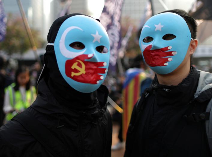 Hong Kong protesters rally in support of Xinjiang Uighurs' human rights in Hong Kong, China, December 22, 2019. REUTERS/Lucy Nicholson