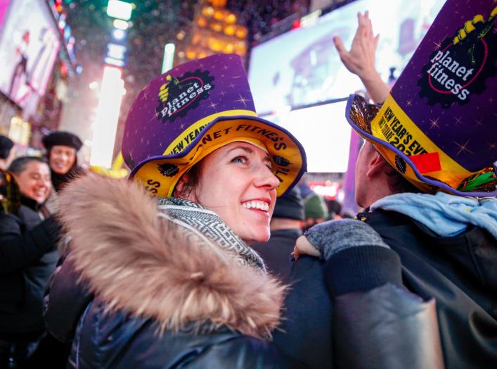 Revelers celebrate the New Year in Times Square in the Manhattan borough of New York City, U.S., January 1, 2020. REUTERS/Amr Alfiky