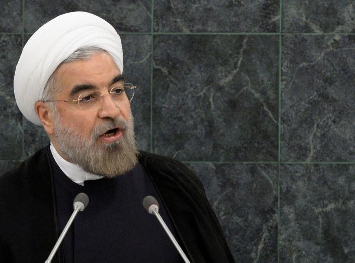 Iranian President Hassan Rouhani addresses the 68th United Nations General Assembly at UN headquarters in New York, September 24, 2013. REUTERS/Brendan McDermid (UNITED STATES - Tags: POLITICS)