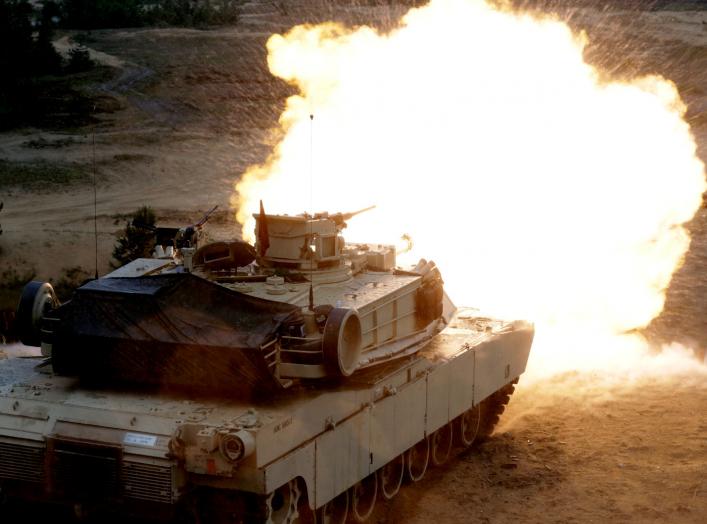 A U.S. M1 Abrams tank fires during the "Saber Strike" NATO military exercise in Adazi, Latvia, June 11, 2016. REUTERS/Ints Kalnins