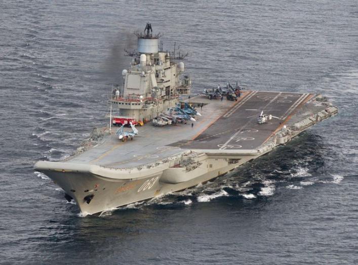 A photo taken from a Norwegian surveillance aircraft shows Russian aircraft carrier Admiral Kuznetsov in international waters off the coast of Northern Norway on October 17, 2016. 333 Squadron, Norwegian Royal Airforce/NTB Scanpix/Handout via Reuters ATTE