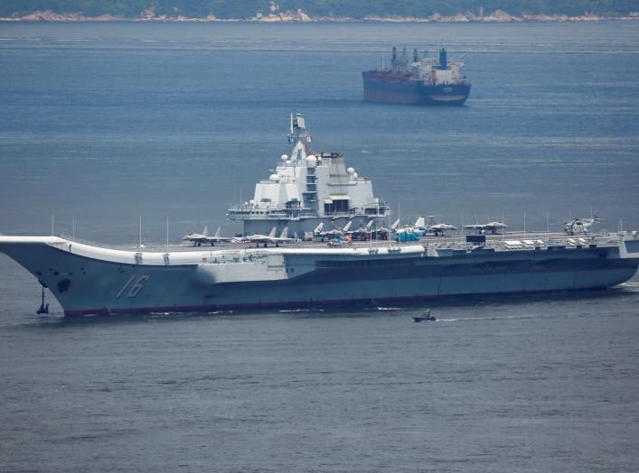 China's aircraft carrier Liaoning departs Hong Kong, China, July 11, 2017. REUTERS/Bobby Yip