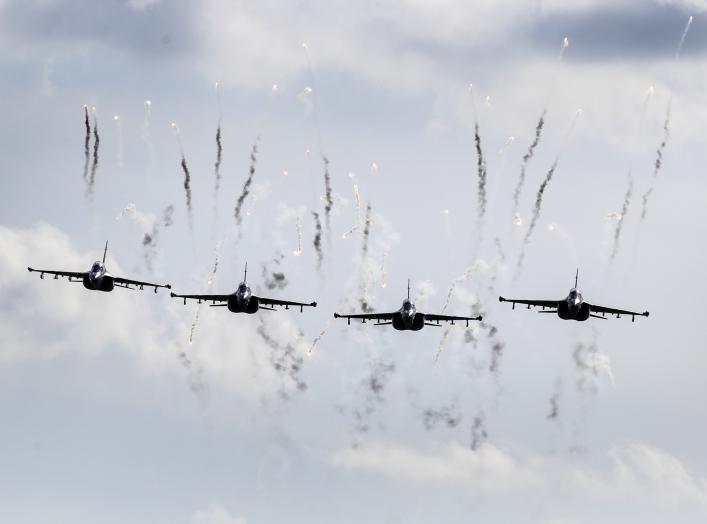 Belarusian military jets fly during the Zapad 2017 war games near the village of Volka, Belarus September 19, 2017. REUTERS/Sergei Grits/Pool