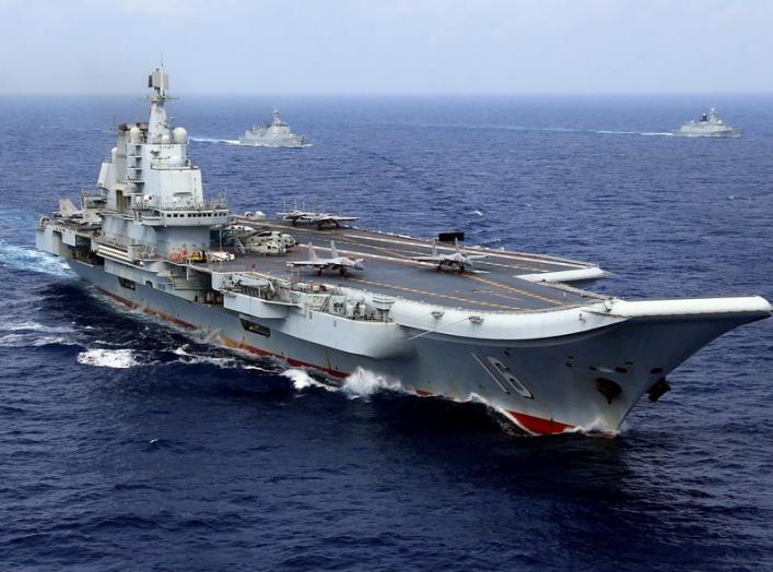 China's aircraft carrier Liaoning takes part in a military drill of Chinese People's Liberation Army (PLA) Navy in the western Pacific Ocean, April 18, 2018. Picture taken April 18, 2018. REUTERS/Stringer ATTENTION EDITORS - THIS IMAGE WAS PROVIDED BY A T