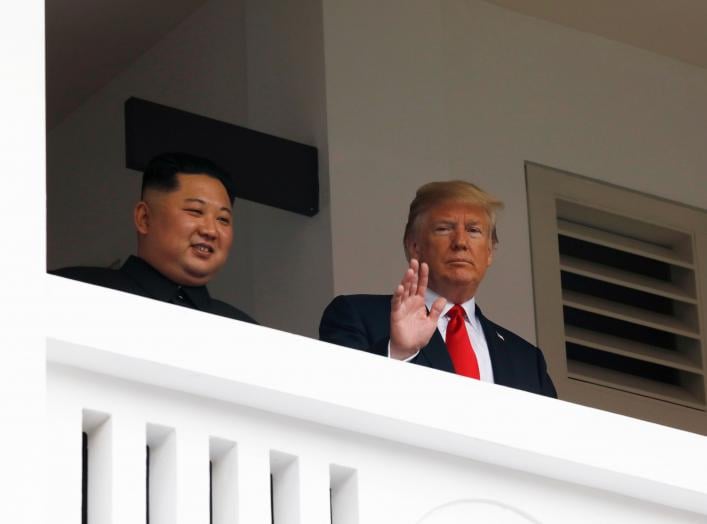 U.S. President Donald Trump and North Korea's leader Kim Jong Un hold a summit at the Capella Hotel on the resort island of Sentosa, Singapore June 12, 2018. REUTERS/Jonathan Ernst