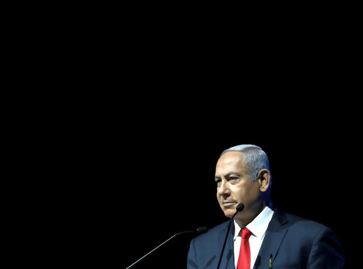 Israeli Prime Minister Benjamin Netanyahu speaks during the Cyber Week conference at Tel Aviv University, Israel, June 20, 2018. REUTERS/Ammar Awad