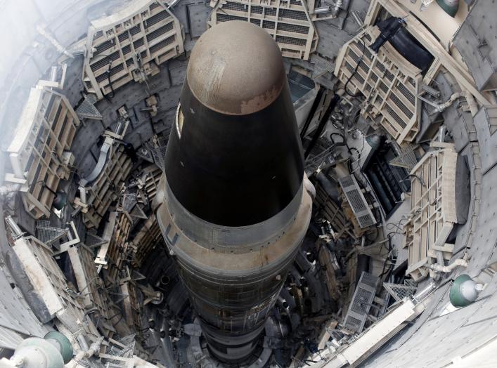 The Titan Missile, shown from above during a tour of the 103-foot Titan II Intercontinental Ballistic Missile (ICBM) site which was decommissioned in 1982, at the Titan Missile Museum in Sahuarita, Arizona, U.S., February 2, 2019. REUTERS/Nicole Neri