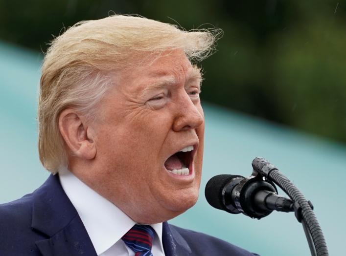 U.S. President Donald Trump speaks during a ceremony to honor the new Chairman of the Joint Chiefs of Staff Army General Mark Milley at Joint Base Myer-Henderson Hall, in Arlington Virginia, U.S., September 30, 2019. REUTERS/Kevin Lamarque