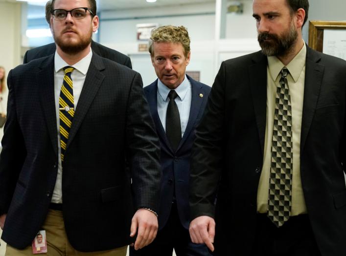 Senator Rand Paul (R-KY) arrives for a vote on Capitol Hill in Washington, U.S., November 6, 2019. REUTERS/Joshua Roberts