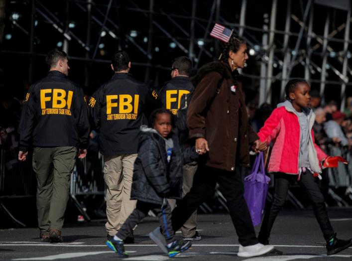 Members of the FBI attend the Veterans Day Parade in New York City, U.S., November 11, 2019. REUTERS/Brendan McDermid