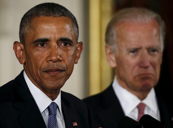 U.S. President Barack Obama is seen in tears while delivering a statement, on the steps the administration is taking to reduce gun violence, in the East Room of the White House, Washington, U.S., January 5, 2016.