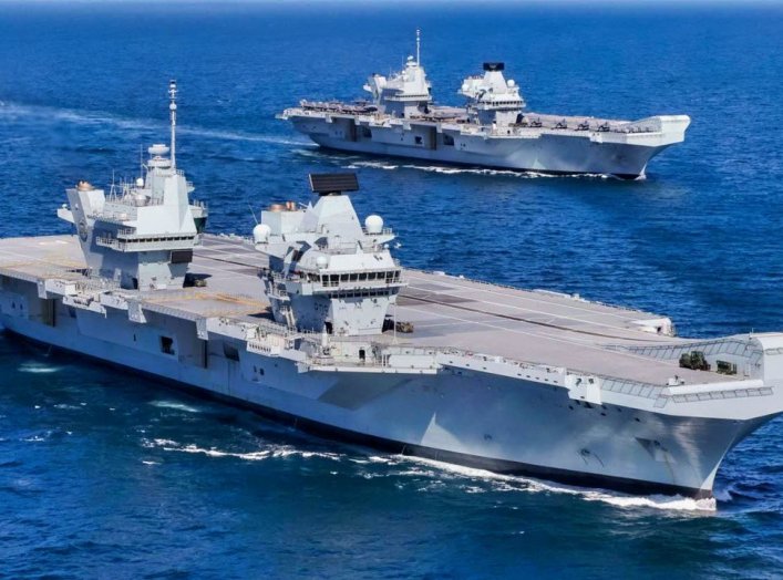 Royal Navy Aircraft Carriers at Sea in 2021