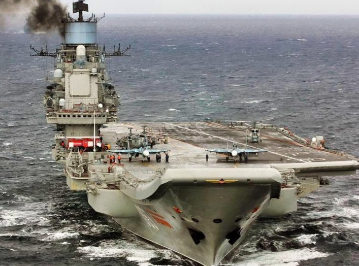 Russia Aircraft Carrier at Sea
