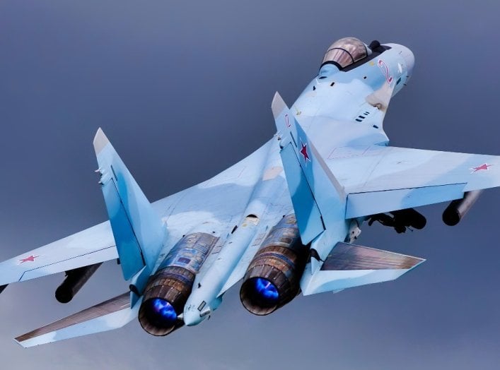 Russian Su-35 Fighter in the Sky