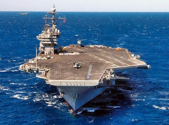 U.S. Navy Aircraft Carrier At Sea 