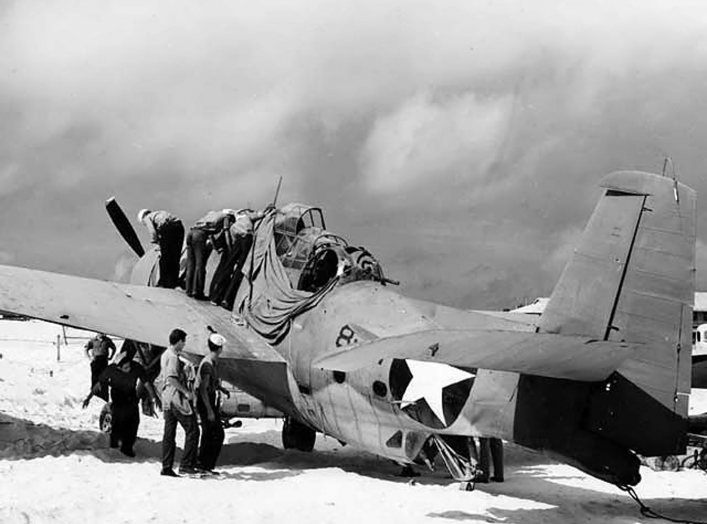  Picture of the only survivor of six Torpedo Squadron Eight (VT-8) Grumman TBF "Avengers" that had attacked the Japanese carrier force in the morning of 4 June 1942.