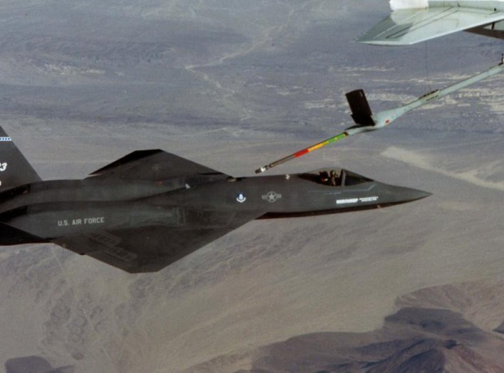 Northrop-McDonnell Douglas YF-23 in-flight refueling. (U.S. Air Force photo)