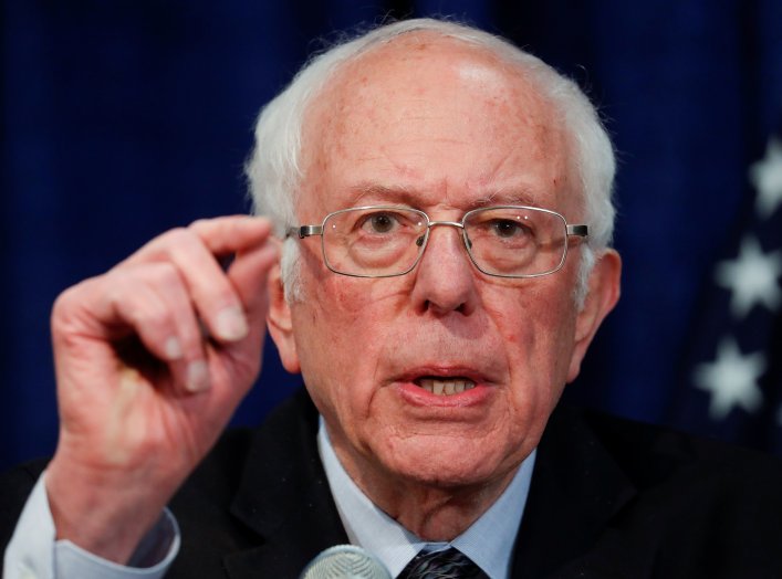 U.S. Democratic presidential candidate Senator Bernie Sanders speaks during a news conference in Burlington, Vermont, U.S. March 11, 2020. REUTERS/Lucas Jackson