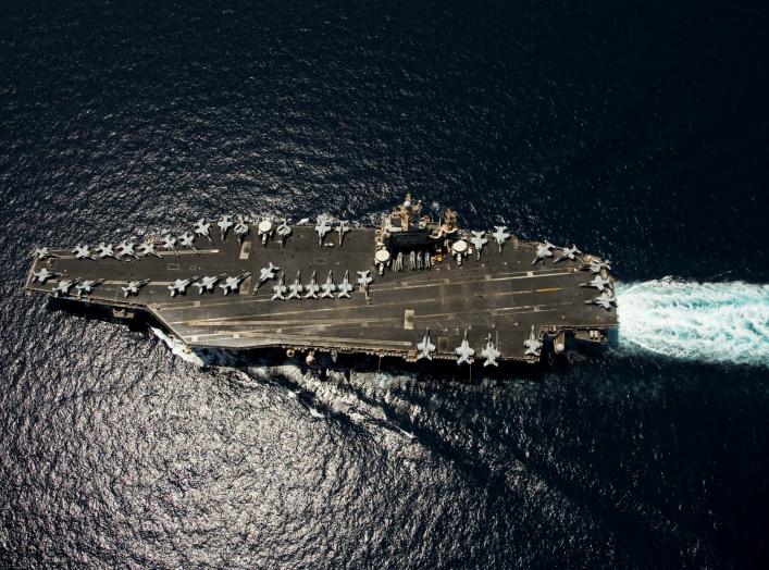 The aircraft carrier USS Abraham Lincoln (CVN 72) transits the Arabian Sea April 5, 2012.