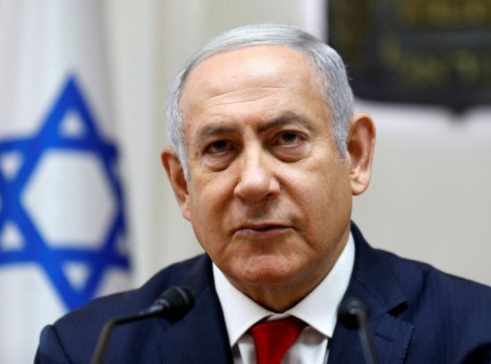 Israeli Prime Minister Benjamin Netanyahu attends the weekly cabinet meeting at the prime minister's office in Jerusalem, June 24, 2018. Gali Tibbon/Pool via Reuters