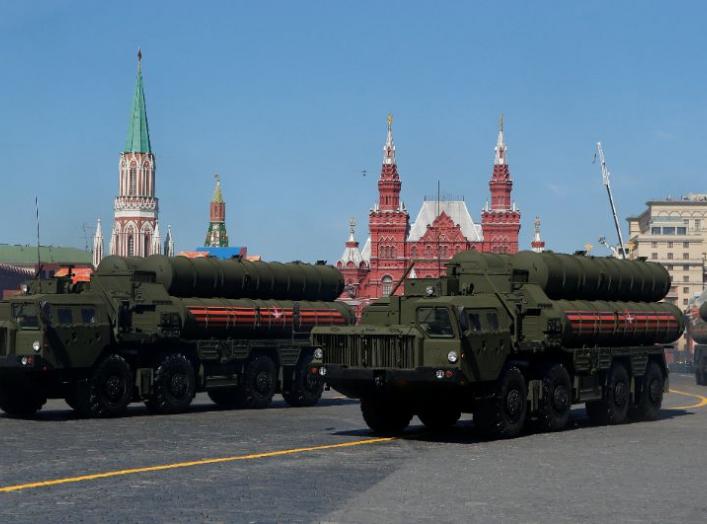 Russian servicemen drive S-400 missile air defence systems during the Victory Day parade, marking the 73rd anniversary of the victory over Nazi Germany in World War Two, at Red Square in Moscow, Russia May 9, 2018. REUTERS/Sergei Karpukhin