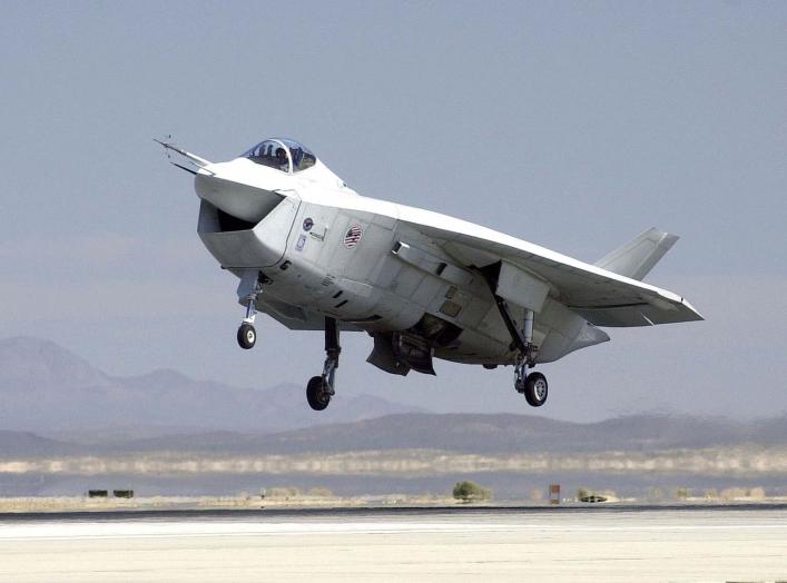 Boeing X-32B. The Boeing Joint Strike Fighter X-32B demonstrator lifts off on its maiden flight from the company's facility in Palmdale, Calif.