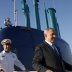 Israeli Prime Minister Benjamin Netanyahu (R) walks on the Rahav, the fifth submarine in the fleet, after it arrived in Haifa port January 12, 2016. REUTERS/Baz Ratner