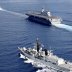 British frigate HMS Argyll (front), Japanese helicopter carrier Kaga (C) and Japanese destroyer Inazuma take part in a joint naval drill in the Indian Ocean, September 26, 2018. Picture taken on September 26, 2018. REUTERS/Kim Kyung-Hoon