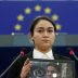 Jewher Ilham, daughter of Ilham Tohti, Uyghur economist and human rights activist, attends the award ceremony for his 2019 EU Sakharov Prize at the European Parliament in Strasbourg, France, December 18, 2019. REUTERS/Vincent Kessler