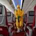 A man in protective suit works on disinfecting the aircraft cabin for a Hainan Airlines flight, as the country is hit by an outbreak of the novel coronavirus, at the Haikou Meilan International Airport in Haikou, Hainan province, China February 7, 2020.