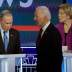 Former Vice President Joe Biden walks past former New York City Mayor Mike Bloomberg and Senator Elizabeth Warren during a break at the ninth Democratic 2020 U.S. Presidential candidates debate at the Paris Theater in Las Vegas, Nevada, U.S., February 19,