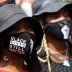 Demonstrators take part in a Black Lives Matter protest outside Tottenham police station in London, Britain August 8, 2020. REUTERS/Simon Dawson