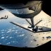 A B-2 Spirit Stealth Bomber from the 509th Bomb Wing, Whiteman Air Force Base, Missouri, flies behind a KC-135 Stratotanker from the 100th Air Refueling Wing, RAF Mildenhall, England, during a training mission for Bomber Task Force Europe over England on 