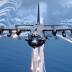 An AC-130H gunship from the 16th Special Operations Squadron, Hurlburt Field, Florida, jettisons flares as an infrared countermeasure during multi-gunship formation egress training on August 24, 2007.