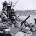 The Japanese battleship Yamato in the late stages of construction alongside of a large fitting out pontoon at the Kure Naval Base, Japan, 20 September 1941. U.S. Navy, courtesy of Lieutenant Commander Shizuo Fukui.