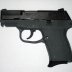 Side view of a Kel-Tec PF-9 9mm, semi-automatic, single stack magazine pistol. 18 Dec 2008. Wikimedia/Jchance.
