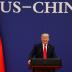 U.S. President Donald Trump delivers his speech as he and China's President Xi Jinping meet business leaders at the Great Hall of the People in Beijing, China, November 9, 2017. REUTERS/Damir Sagolj