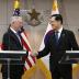 U.S. Secretary of Defense James Mattis (L) shakes hands with South Korean Defense Minister Song Young-moo (R) before their meeting on June 28, 2018 in Seoul, South Korea. Chung Sung-Jun/Pool via REUTERS *** Local Caption *** James Mattis;Song Young-moo