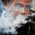 A demonstrator vapes during a protest at the Massachusetts State House against the state’s four-month ban of all vaping product sales in Boston, Massachusetts, U.S., October 3, 2019. REUTERS/Brian Snyder