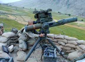BGM-71 TOW, variant M220, SABER. U.S. Army PFC David Mitchell scans the landscape surrounding Vehicle Patrol Base Badel at the mouth of the Narang Valley in Konar province, Afghanistan, May 9, 2009.